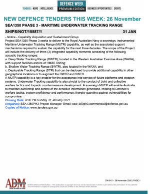 ADM's Defence Week 615 Tenders
