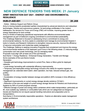ADM's Defence Week 618 Tenders