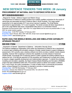 ADM's Defence Week 619 Tenders