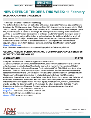 ADM's Defence Week 621 Tenders