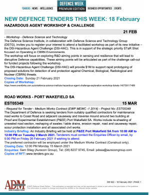 ADM's Defence Week 622 Tenders