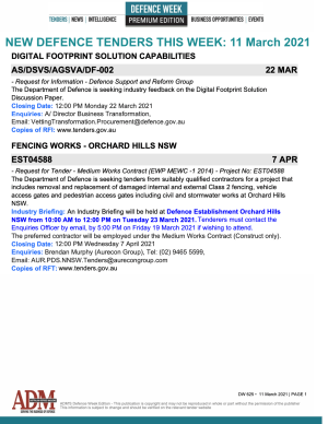 ADM's Defence Week 625 Tenders