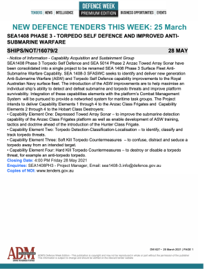 ADM's Defence Week 627 Tenders