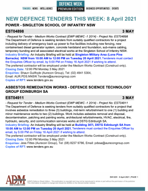 ADM's Defence Week 629 Tenders