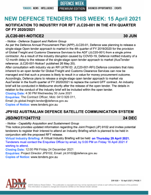 ADM's Defence Week 630 Tenders
