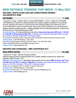 ADM's Defence Week 634 Tenders