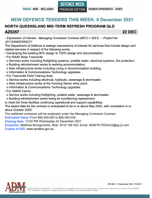 ADM Premium 664 Tenders