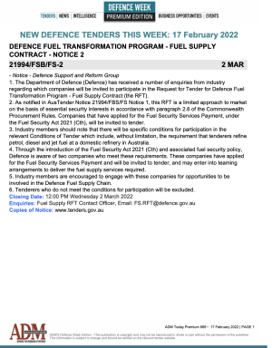 ADM Premium 669 Tenders