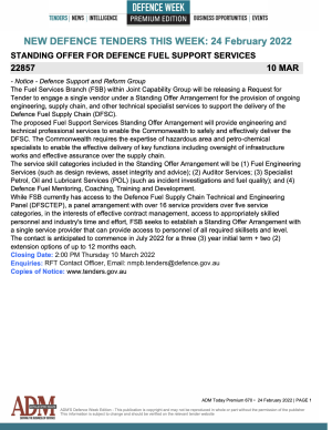 ADM Premium 670 Tenders