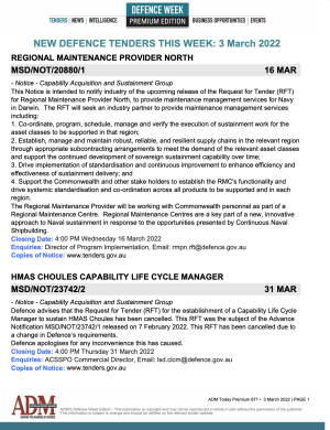 ADM Premium 671 Tenders