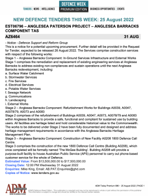 ADM Premium 696 Tenders