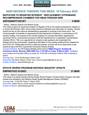ADM Premium 715 Tenders