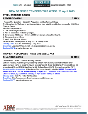 ADM Premium 724 Tenders