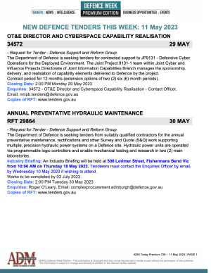 ADM Premium 727 Tenders