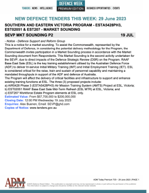 ADM Premium 734 Tenders