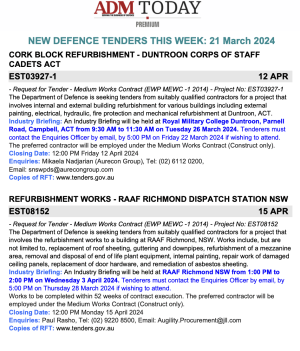 ADM Premium 767 Tenders