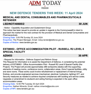 ADM Premium 770 Tenders
