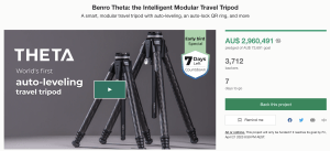 Kickstarter Project: Benro auto levelling tripod