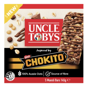 Uncle Tobys combines bars with confectionery favourites