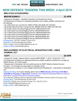 ADM's Defence Week 533 Tenders