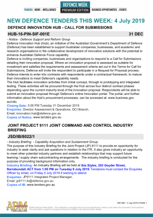 ADM's Defence Week 546 Tenders