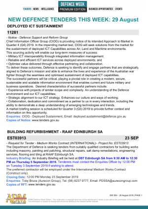 ADM's Defence Week 554 Tenders