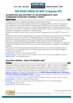 ADM's Defence Week 558 Tenders