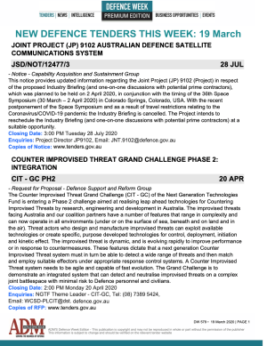 ADM's Defence Week 579 Tenders