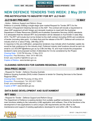 ADM's Defence Week 537 Tenders
