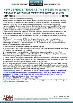 ADM's Defence Week 570 Tenders