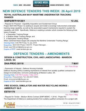 ADM's Defence Week 536 Tenders