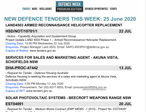 ADM's Defence Week 593 Tenders