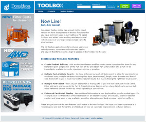 Donaldson toolbox evolves online