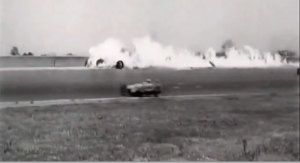 Vintage racing crashes video