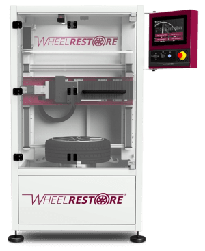 Diamond cut alloy wheel restoration machine