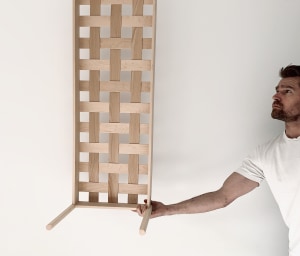 Making a woven wood bench